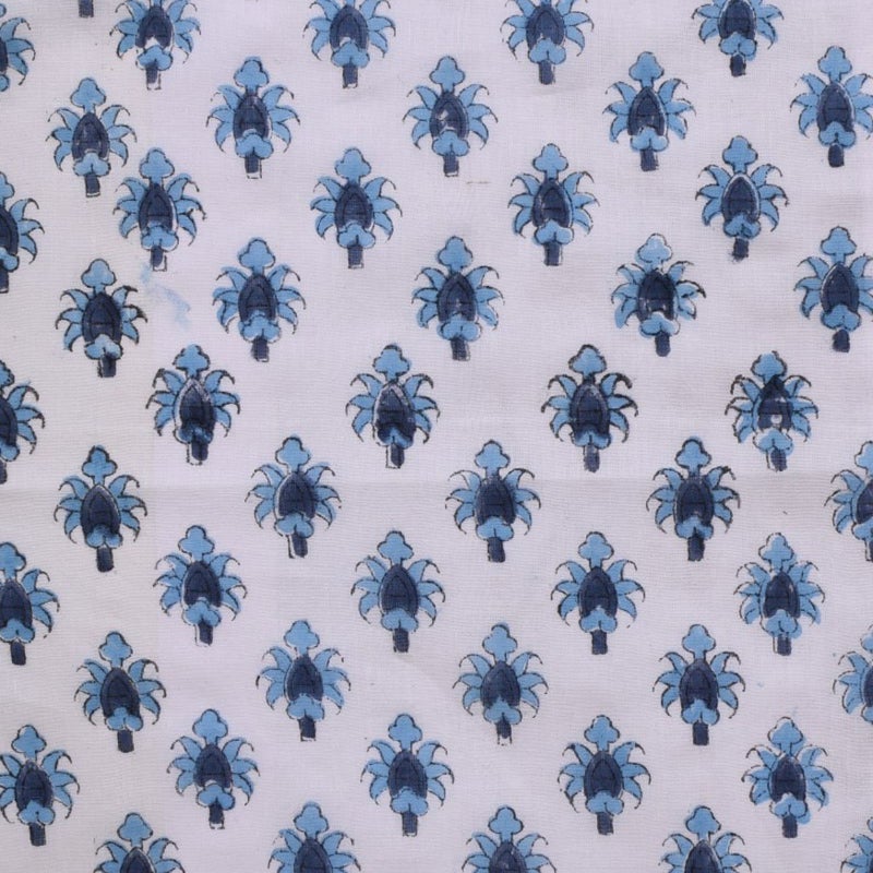 Trade Star 100% Cotton Hand Block Print Fabric 3 Yard Natural Fabric Beautiful Flower Print Textile for Sewing Crafting for Dressmaking Cotton Cloth by The Yard Premium Soft Cotton 44 Inches - Image 2